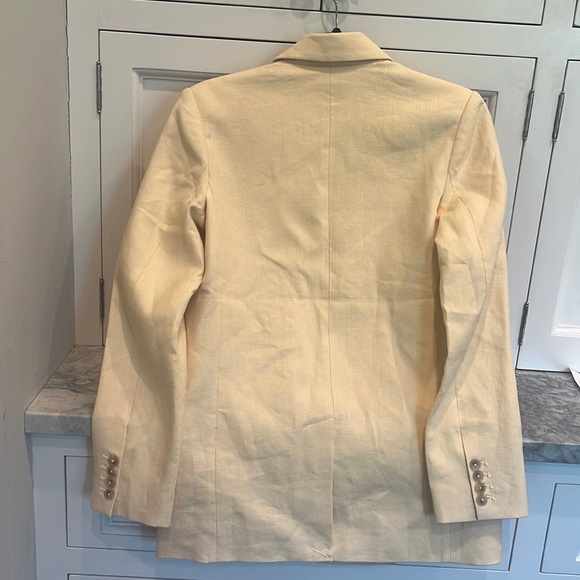 ANNE BING Yellow linen Double breasted Kaia Blazer - Picture 6 of 6